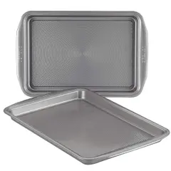 2 PACK Nonstick Bakeware Set, Nonstick Cookie Sheet / Baking Sheet - Gray