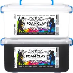 Pixiss Black and White Modeling Foam Clay - Premium Foam Air Dry Clay Cosplay Foam for Costumes, 1500 Gram Sculpting Clay for Crafts - Flexible Air Drying Clay Foam