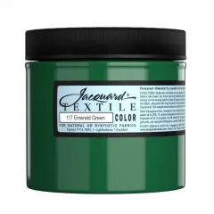 8 Oz Fabric Paint for Clothes -Textile Color - Emerald Green - Leaves Fabric Soft - Permanent and Colorfast - Professional Quality Paints Made in USA - Holds up Exceptionally Well to Washing