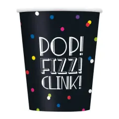 Neon Dots New Years 9oz Paper Cups, 8ct