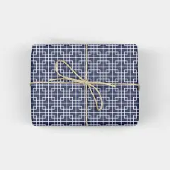 Indigo Chinese Lattice Wrapping Paper