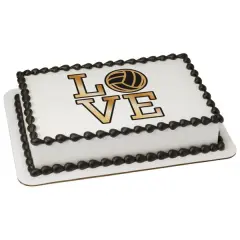 Volleyball Love Edible Cake Topper Image 1/4 sheet