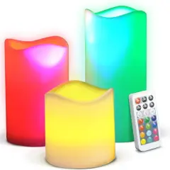 Set of 3 Flameless LED Candles Flickering LED