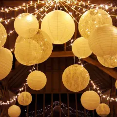 Novelty Place 10pcs White Paper Lanterns