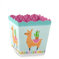 Big Dot of Happiness Whole Llama Fun - Party Mini Favor Boxes - Llama Fiesta Baby Shower or Birthday Party Treat Candy Boxes - Set of 12