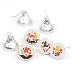 Big Dot of Happiness Fall Gnomes - Autumn Harvest Party Round Candy Sticker Favors - Labels Fits Chocolate Candy (1 sheet of 108)
