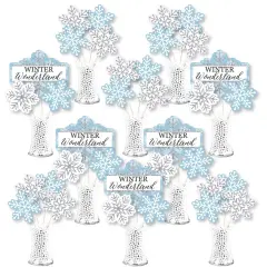 Big Dot of Happiness Winter Wonderland - Snowflake Holiday Party and Winter Wedding Centerpiece Sticks - Showstopper Table Toppers - 35 Pieces