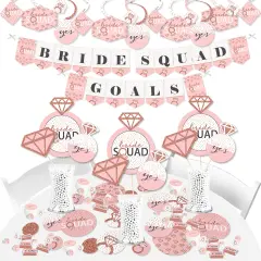 Big Dot of Happiness Bride Squad - Rose Gold Bridal Shower or Bachelorette Party Supplies - Banner Decoration Kit - Fundle Bundle