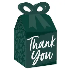 Big Dot of Happiness Emerald Elegantly Simple - Square Favor Gift Boxes - Guest Party Favors Bow Boxes - Set of 12