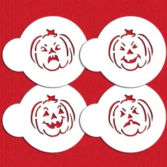 Mini Halloween Pumpkin Faces Cookie Stencils | C573 by Designer Stencils | Cookie Decorating Tools |