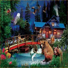 Sunsout Night at the Cabin 300 pc Jigsaw Puzzle 42240