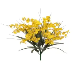 Sunshine Bliss: 25" Silk Yellow Dancing Orchid Flower Bush - Indoor & Outdoor Use - Perfect for Weddings, Home Decor, and DIY Floral Arrangements - Bring the Warmth and Joy of the Sun into Your Space