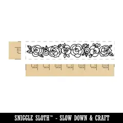 Delicate Rose Flower Clusters Rectangle Rubber Stamp for Stamping Crafting