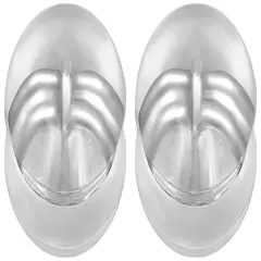 2 14K White Gold Friction Ear Nut with Silicone Cushion 6.5mm Wide x 5.2mm High