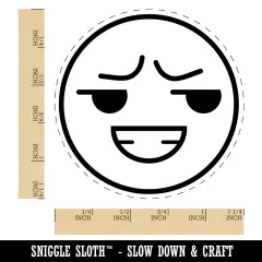 Kawaii Cute Smug Smirk Smile Face Rubber Stamp for Stamping Crafting Planners