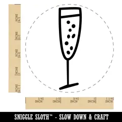 Champagne Glass Doodle Rubber Stamp for Stamping Crafting Planners