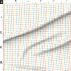 Various Fabrics by the Yard or Fat Quarter Easter Plaid Spring Pastel Gingham Check Rainbow Custom Printed Fabric by Spoonflower
