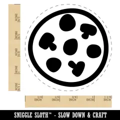 Pepperoni Mushroom Pizza Doodle Rubber Stamp for Stamping Crafting Planners