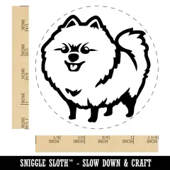 Perky Pomeranian Pup Dog Pet Rubber Stamp for Stamping Crafting Planners
