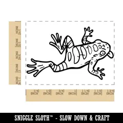 Flattened Frog Rectangle Rubber Stamp for Stamping Crafting