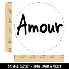 Amour Love French Fun Text Rubber Stamp for Stamping Crafting Planners