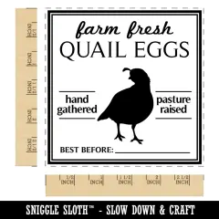 Farm Fresh Quail Eggs Hand Gathered Pasture Raised Best Before Date Square Rubber Stamp for Stamping Crafting