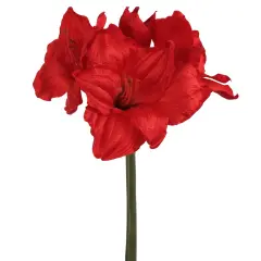 28" Red Amaryllis Stem - Set of 12, Lifelike Silk Flowers, Elegant Holiday D&eacute;cor, Perfect for Christmas, Events & Home Displays, Floral Home by Artificial Flowers