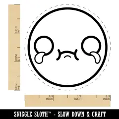 Kawaii Cute Crying Face Rubber Stamp for Stamping Crafting Planners