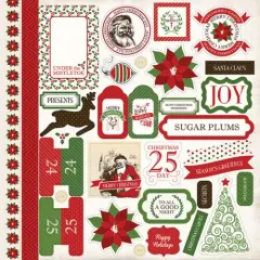 Carta Bella Have A Merry Christmas 12 x 12 Cardstock Element Sticker Sheet
