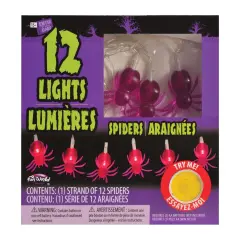 Glowing Spider String Lights | 5.9 Foot String w/ 12 LED Lights