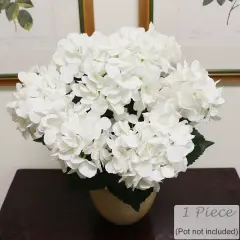 Luxurious White Artificial Hydrangea Bouquet - 20" Full Bloom, Set of 7 Stems, Perfect for Wedding Decor & Home Accents, Floral Home by Artificial Flowers