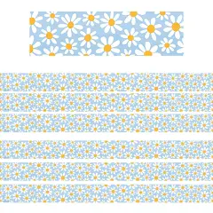 Daisies Straight Border Trim, 35 Feet Per Pack, 6 Packs