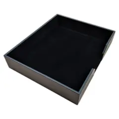 Black Leatherette 17" x 14" Conf. Pad Holder without Coaster Holders
