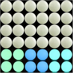 100 Pieces Luminous Solar Stone Beads Grow in The Dark Growing Loose Bead 8mmBlue Green Mixed with Hole DIY Charm Smooth Beads for Bracelet Necklace Earrings Jewelry Making Decoration(Multicolored, 8mm)