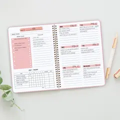 Undated Weekly Planner A5 To-Do List Notebook with Habit Tracker Spiral Binding 5.7 x 8.0 Inches