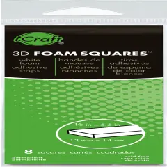 iCraft 3D Foam Strips 8/Pkg-White .5"X5.5"