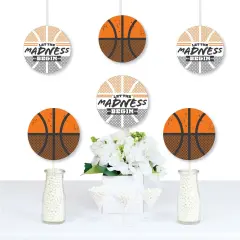 Big Dot of Happiness Basketball - Let The Madness Begin - Decorations DIY College Basketball Party Essentials - Set of 20