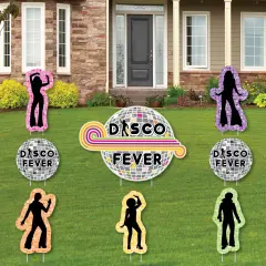 Big Dot of Happiness 70's Disco - Yard Sign & Outdoor Lawn Decorations - 1970's Disco Fever Yard Signs - Set of 8