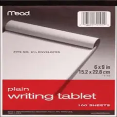 Mead Unruled Writing Tablet 6"X9"-White, 100 Sheets