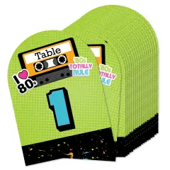Big Dot of Happiness 80&rsquo;s Retro - Totally 1980s Party Double-Sided 5 x 7 inches Cards - Table Numbers - 1-20