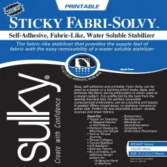 Sulky Sticky Fabri-Solvy Stabilizer 12/Pkg-8.5"X11"