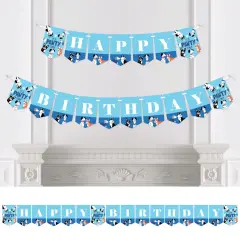 Big Dot of Happiness Pawty Like a Puppy - Dog Birthday Party Bunting Banner - Birthday Party Decorations - Happy Birthday