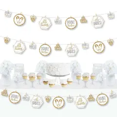 Big Dot of Happiness It's Twins - Gold Twins Baby Shower DIY Decorations - Clothespin Garland Banner - 44 Pieces