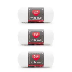 Red Heart With Love White Yarn - 3 Pack of 198g/7oz - Acrylic - 4 Medium (Worsted) - 370 Yards - Knitting/Crochet