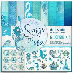 Little Birdie Cardstock Pack 6"X6" 24/Pkg-Songs of the Sea