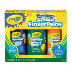 Crayola Washable Finger Paint 8oz 3/Pkg-Secondary
