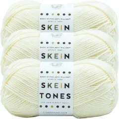 (Pack of 3) Lion Brand Basic Stitch Anti-Pilling Yarn-Skein Tones Ivory
