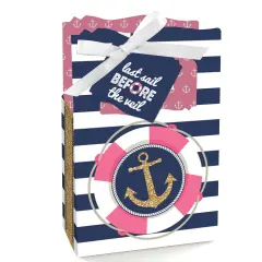 Big Dot of Happiness Last Sail Before the Veil - Nautical Bridal Shower and Bachelorette Party Favor Boxes - Set of 12