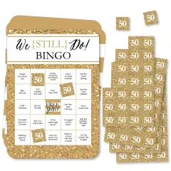 Big Dot of Happiness We Still Do - 50th Wedding Anniversary -&nbsp; Find the Guest Bingo Cards and Markers - Anniversary Party Bingo Game - Set of 18