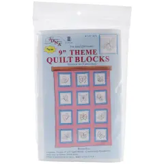 Jack Dempsey Themed Stamped White Quilt Blocks 9"X9" 12/Pkg-Butterflies